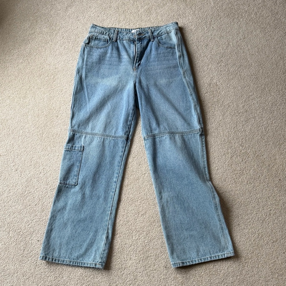 Forever 21 Light Blue Cargo Jeans